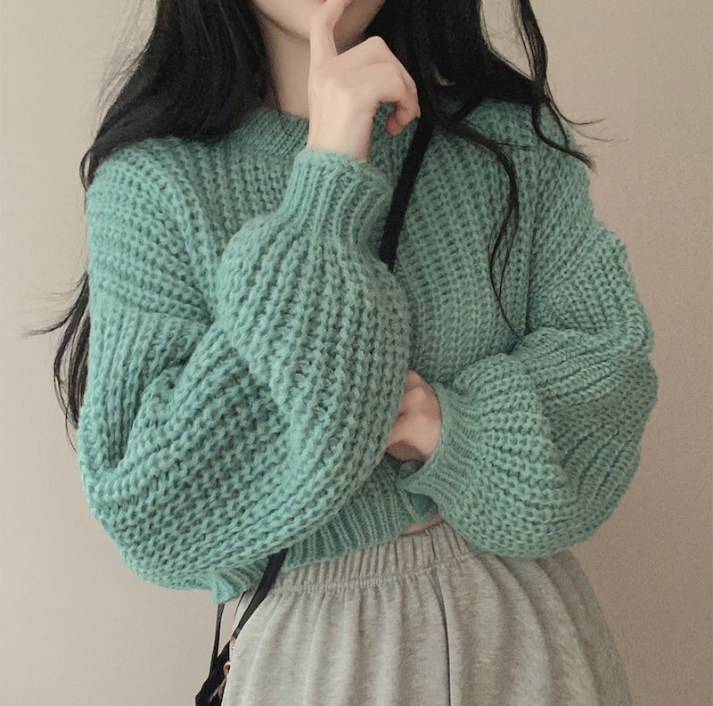 Japanese and Korean casual Women's Fashion Knitwear Sweater Short Coat