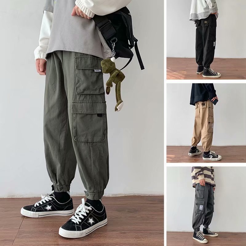 Parkour Style -  Casual Pants Loose Straight Ulzzang Pants All-Match Overalls