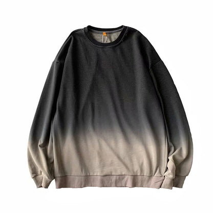 Hedging - All-match Gradient Round Neck Pullover Top Bottoming Shirt Jacket