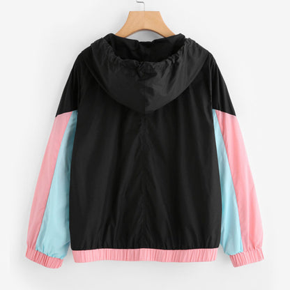 Contrast Candy - Hooded Contrasting Color Sports Baseball Jersey Long Sleeve