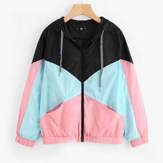 Contrast Candy - Hooded Contrasting Color Sports Baseball Jersey Long Sleeve