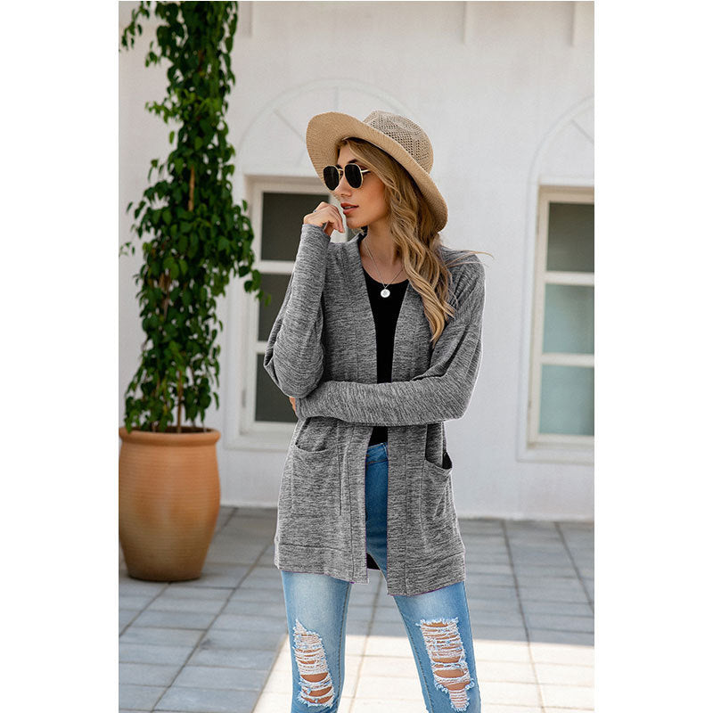 Long Sleeve Pocket Cardigan Jacket