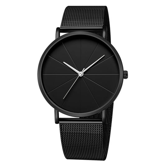 Model 00's -  Pure Black Mesh Strap Watch, European Unisex Watch Quartz Watch