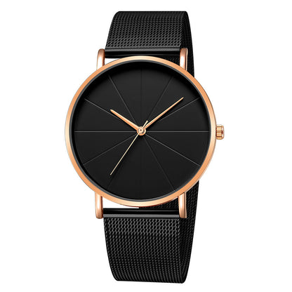 Model 00's -  Pure Black Mesh Strap Watch, European Unisex Watch Quartz Watch