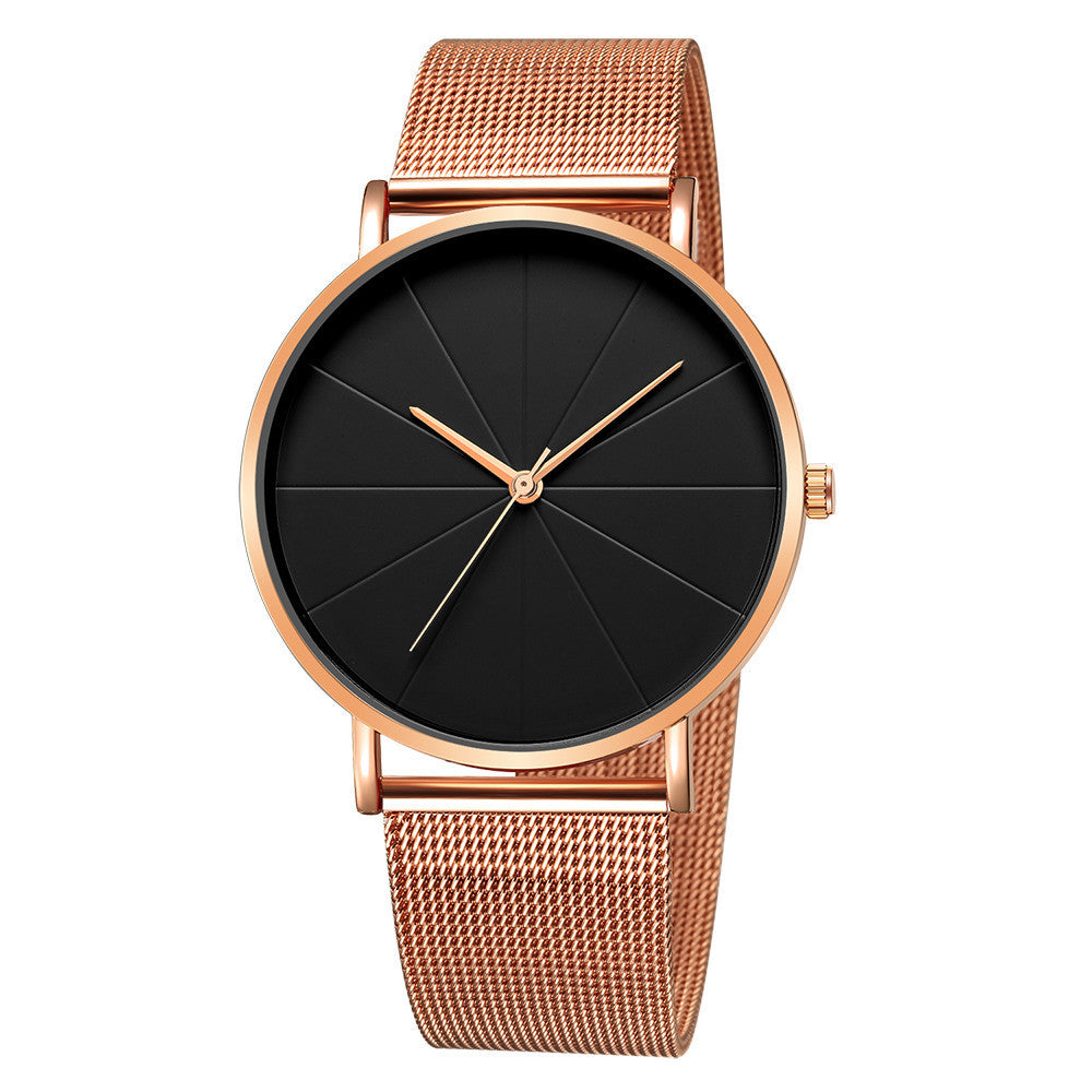 Model 00's -  Pure Black Mesh Strap Watch, European Unisex Watch Quartz Watch