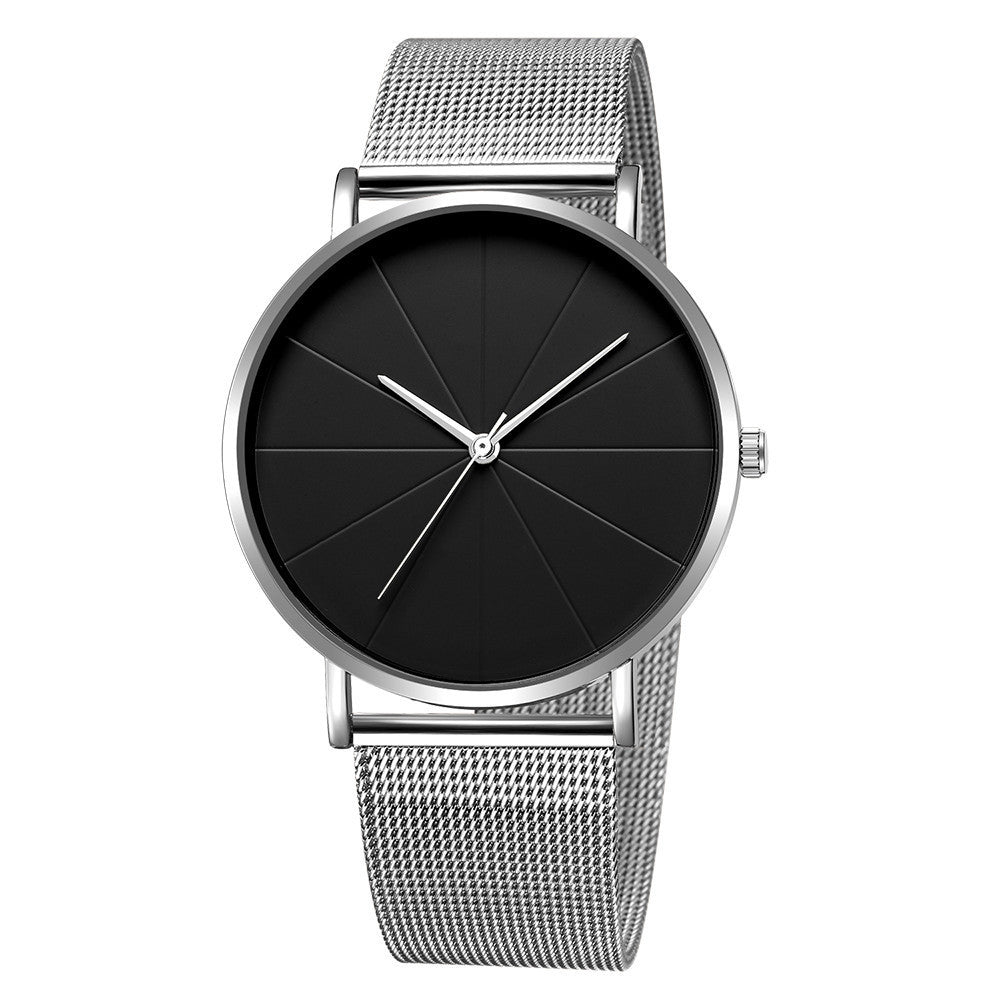 Model 00's -  Pure Black Mesh Strap Watch, European Unisex Watch Quartz Watch