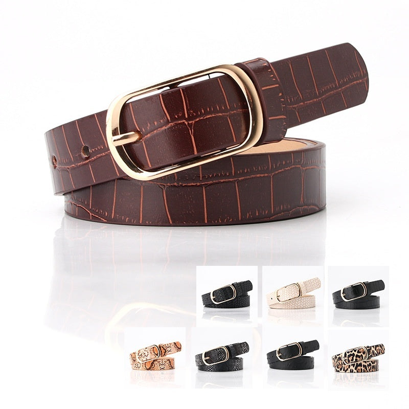 Customized Skin Women's Belt - Fashion All-matching Pin Buckle Pant Women's Belt