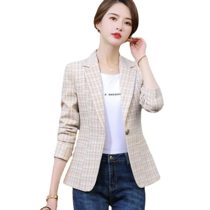 Korean Style British Casual Plaid Short Suit