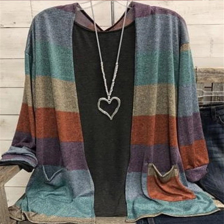 Women's Printed Casual Loose Cardigan