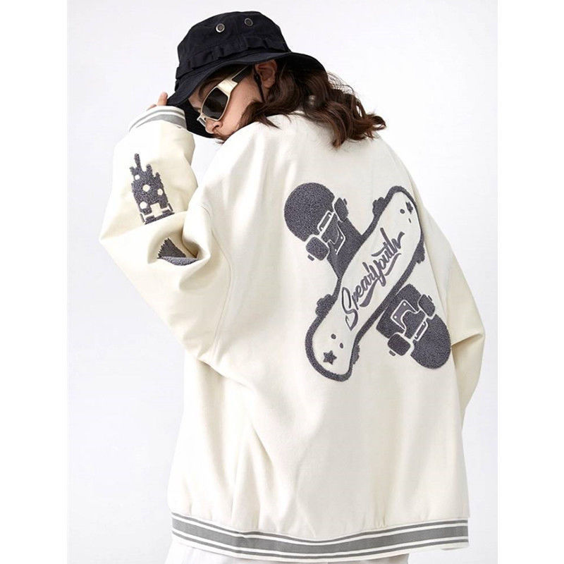 Retro Autumn Ins Loose Casual Hip-hop Jacket Coat Baseball Uniform