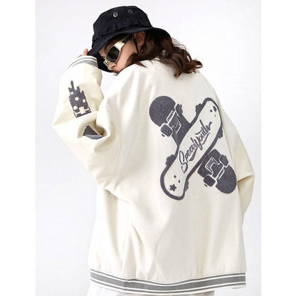 Retro Autumn Ins Loose Casual Hip-hop Jacket Coat Baseball Uniform