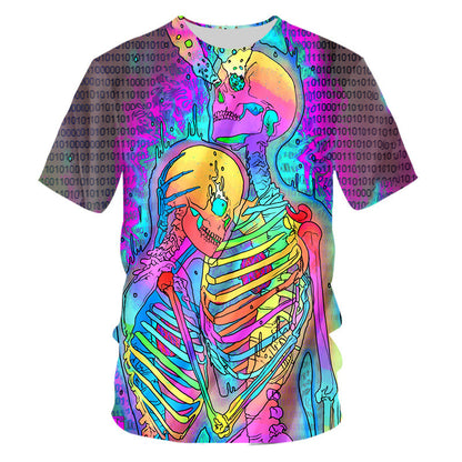 Men's Short Sleeve 3D Print - Trippy Show T Shirts Round Neck Tee Top