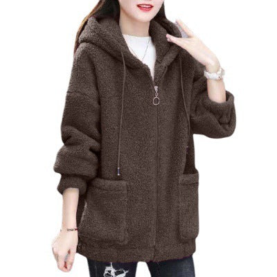 Lamb Wool Sweater Women Plus Velvet Thick And Loose