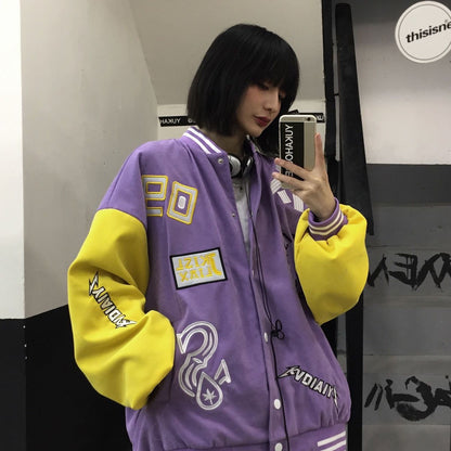 Retro Autumn Ins Loose Casual Hip-hop Jacket Coat Baseball Uniform