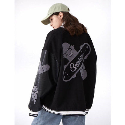 Retro Autumn Ins Loose Casual Hip-hop Jacket Coat Baseball Uniform