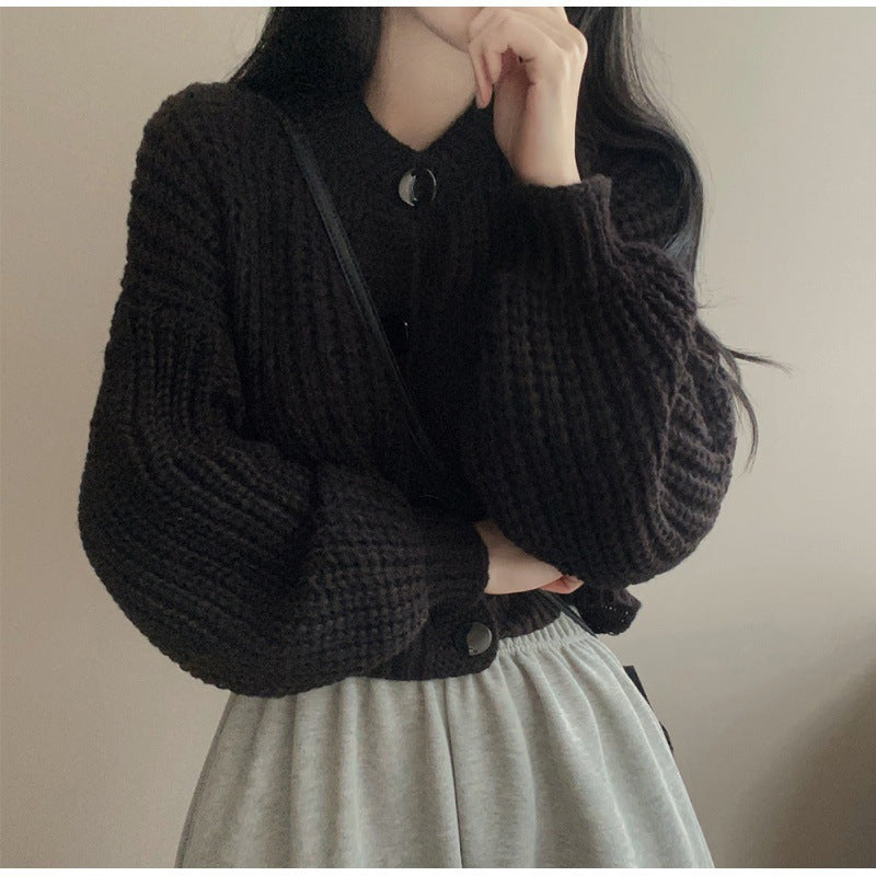 Japanese and Korean casual Women's Fashion Knitwear Sweater Short Coat