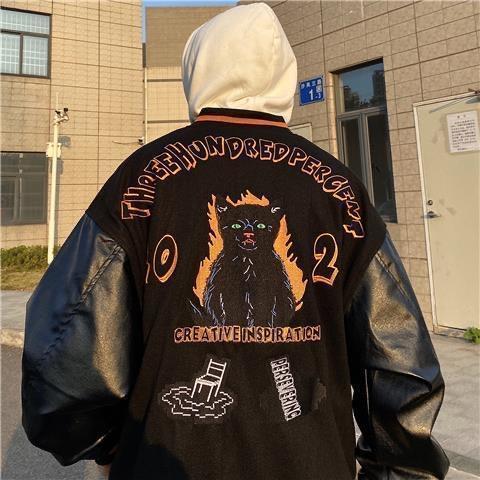 Retro Autumn Ins Loose Casual Hip-hop Jacket Coat Baseball Uniform