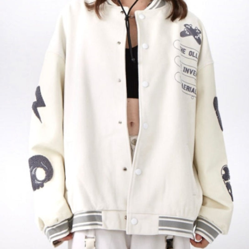 Retro Autumn Ins Loose Casual Hip-hop Jacket Coat Baseball Uniform