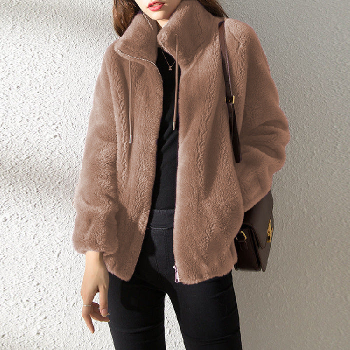 Sweater Elegant Cardigan Zipper Fleece Top