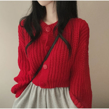 Japanese and Korean casual Women's Fashion Knitwear Sweater Short Coat