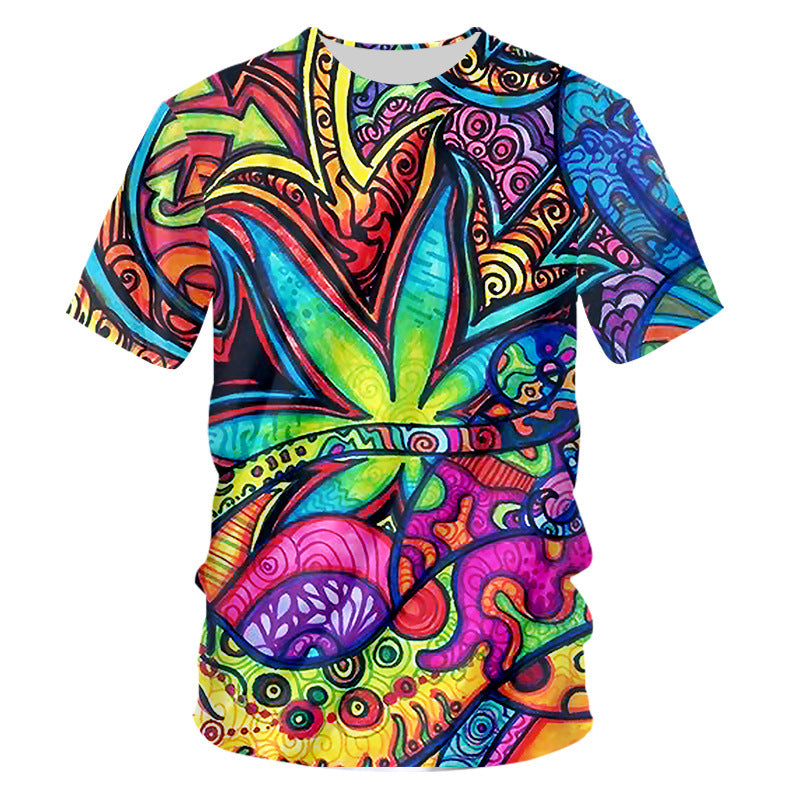 Men's Short Sleeve 3D Print - Trippy Show T Shirts Round Neck Tee Top