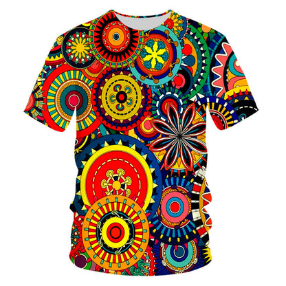 Men's Short Sleeve 3D Print - Trippy Show T Shirts Round Neck Tee Top