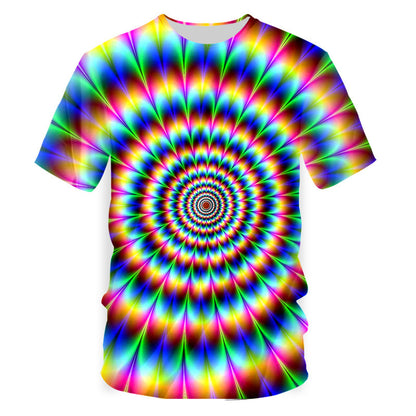 Men's Short Sleeve 3D Print - Trippy Show T Shirts Round Neck Tee Top