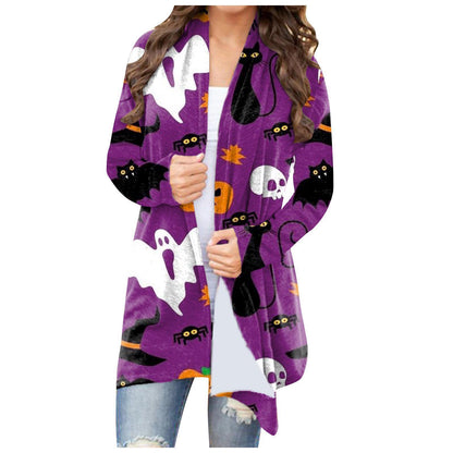 Women's Casual All-match Halloween Theme Coat