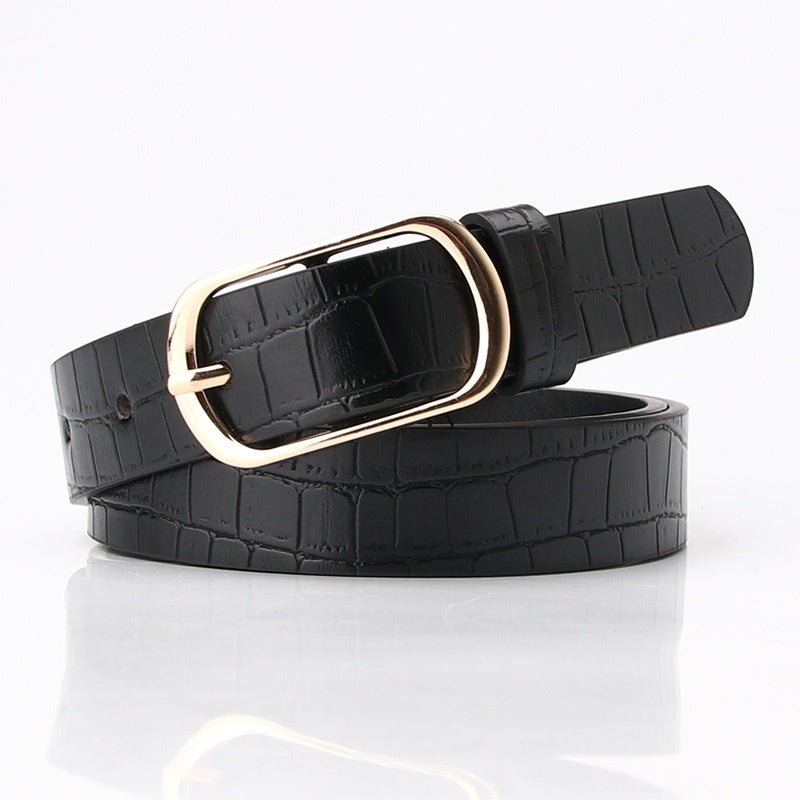 Customized Skin Women's Belt - Fashion All-matching Pin Buckle Pant Women's Belt