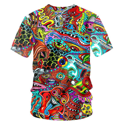 Men's Short Sleeve 3D Print - Trippy Show T Shirts Round Neck Tee Top