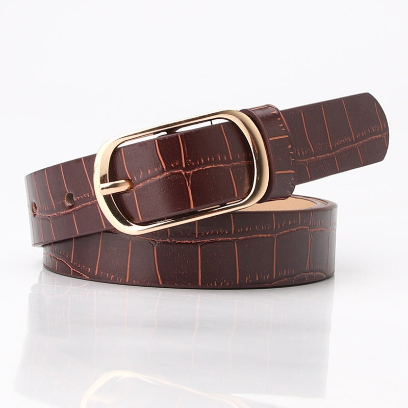 Customized Skin Women's Belt - Fashion All-matching Pin Buckle Pant Women's Belt