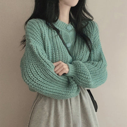 Japanese and Korean casual Women's Fashion Knitwear Sweater Short Coat