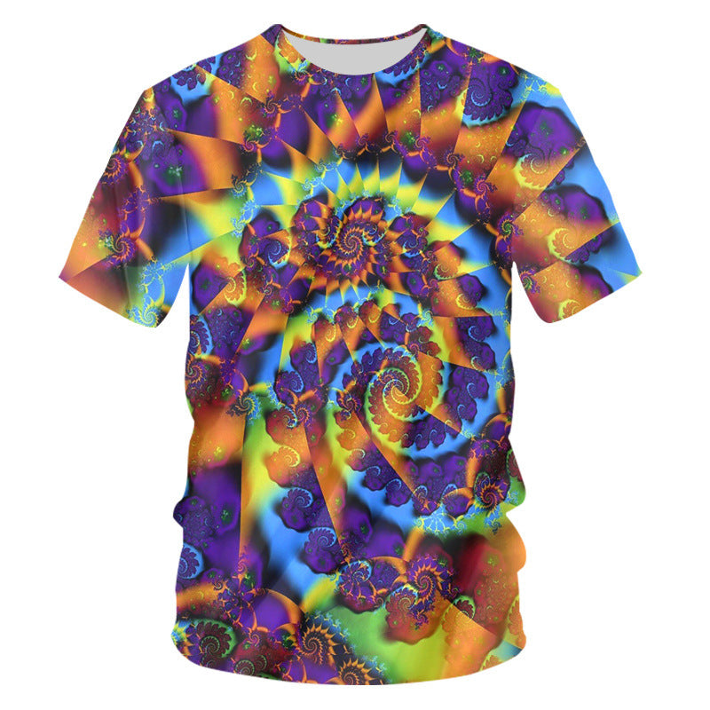 Men's Short Sleeve 3D Print - Trippy Show T Shirts Round Neck Tee Top